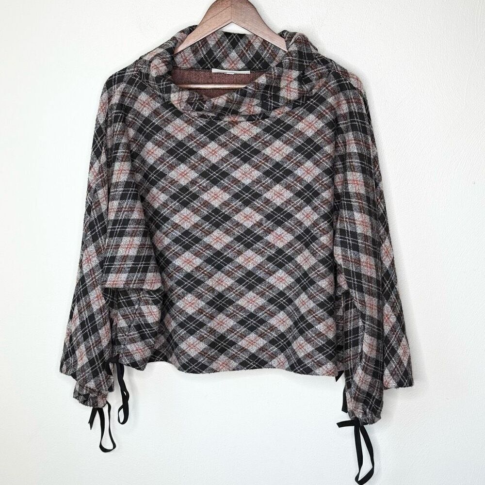Bryn Walker Keena Cowl Neck Plaid Midweight Top - Women’s US M